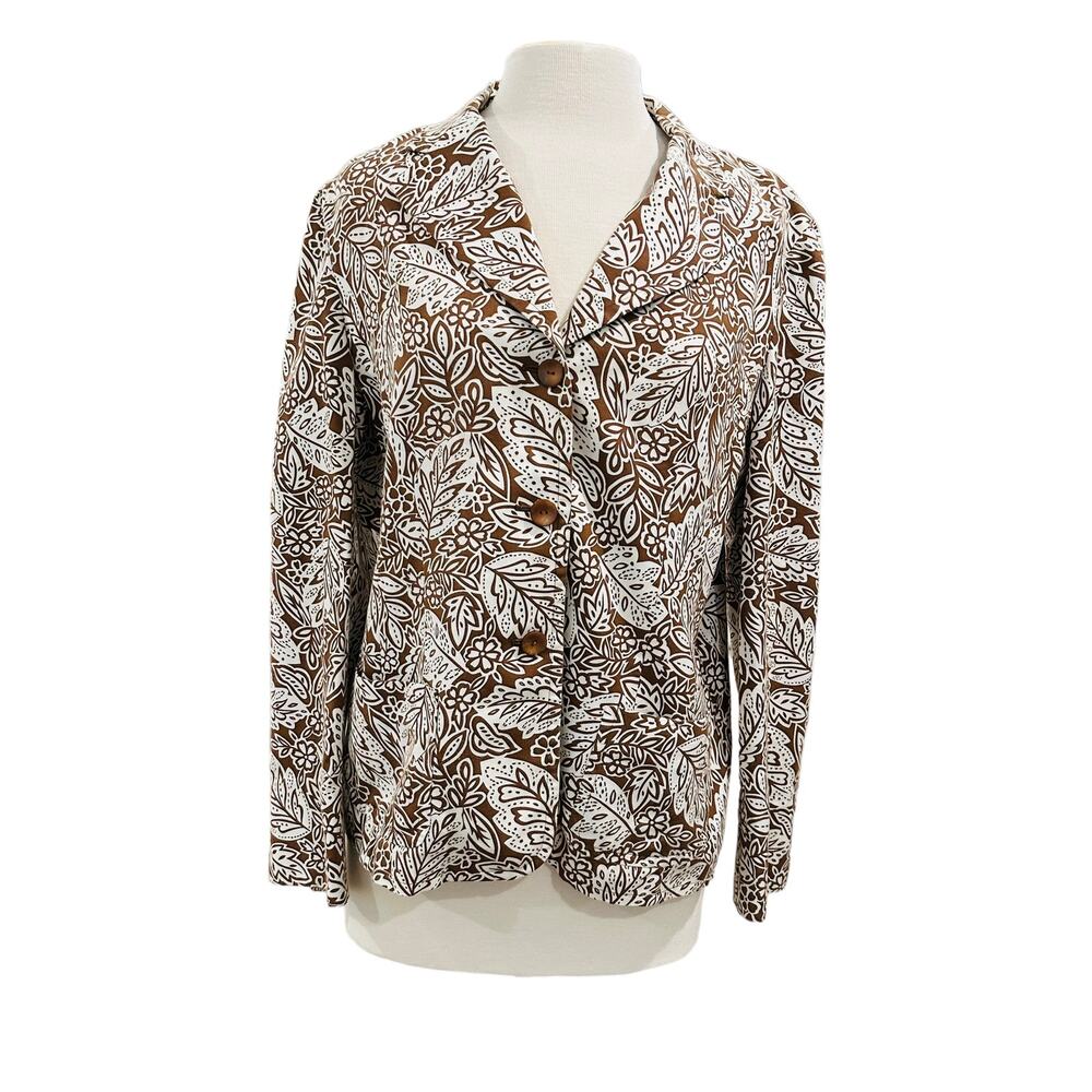 Pendleton Lightweight Jacket Silk Cotton Button Front Collar Blazer Size Medium